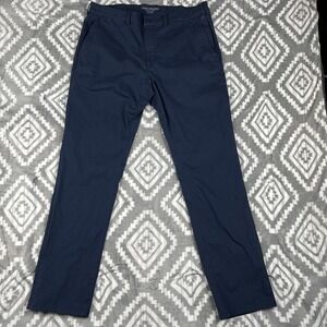 Mack Weldon Pants Mens 33x34 (Meas. 33x31.5") Blue Tech Chino Zip Pocket Stretch